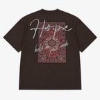 Hope Patchwork Design Oversize T-Shirt Braun