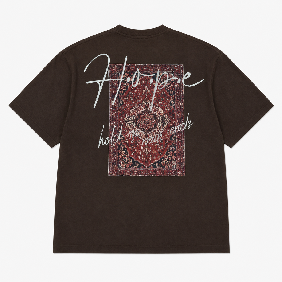 Hope Patchwork Design Oversize T-Shirt Braun