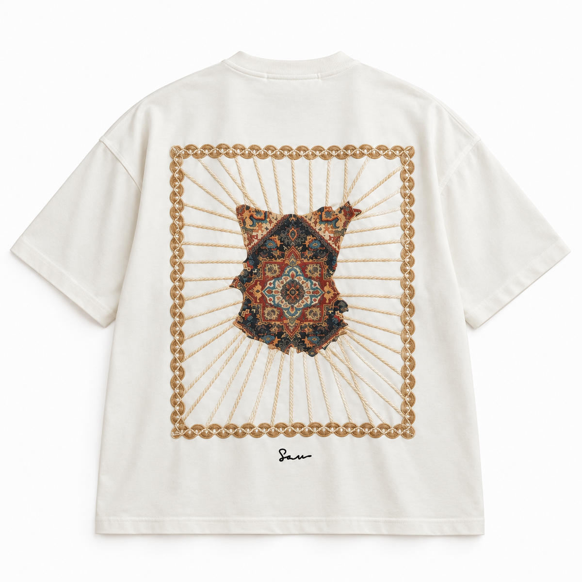 Heritage Patchwork Design Oversize T-Shirt