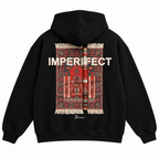 Imperfection Patchwork Design Oversize Hoodie Schwarz