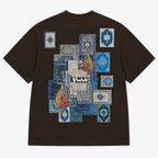 Patch Patchwork Design Oversize T-Shirt Braun