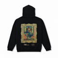 Beyond the Frame Patchwork Design Oversize Hoodie Schwarz