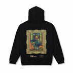 Beyond the Frame Patchwork Design Oversize Hoodie Schwarz