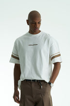 Evolution Patchwork Design Oversize T-Shirt Weiss