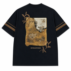 Evolution Patchwork Design Oversize T-Shirt Navy