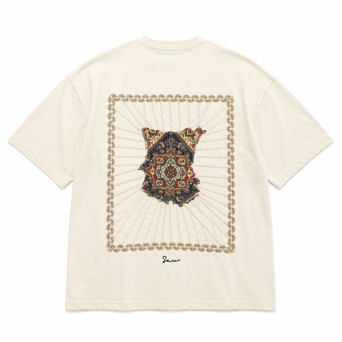 Heritage Patchwork Design Oversize T-Shirt