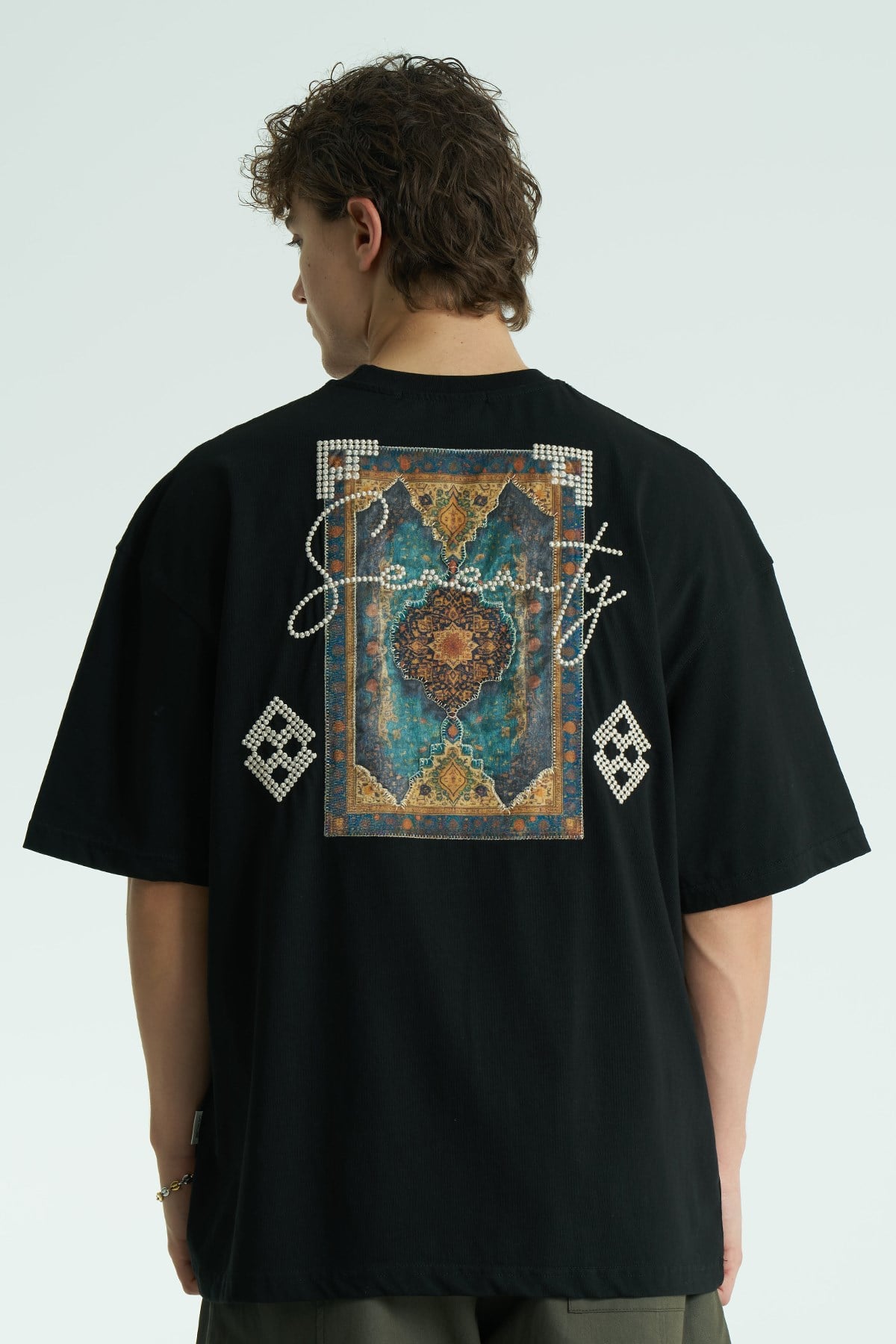 Medallion Patchwork Design Oversize T-Shirt