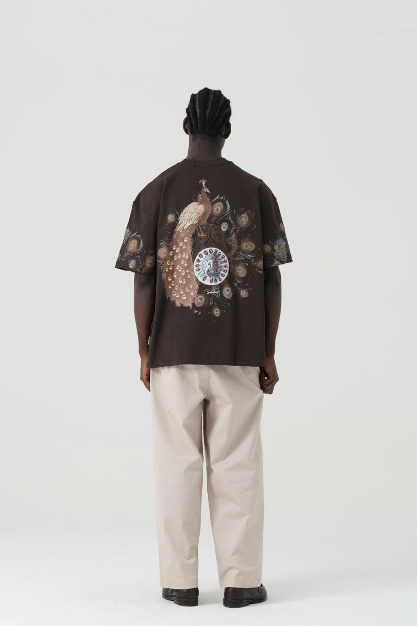 Pea-Clock Patchwork Design Oversize T-Shirt