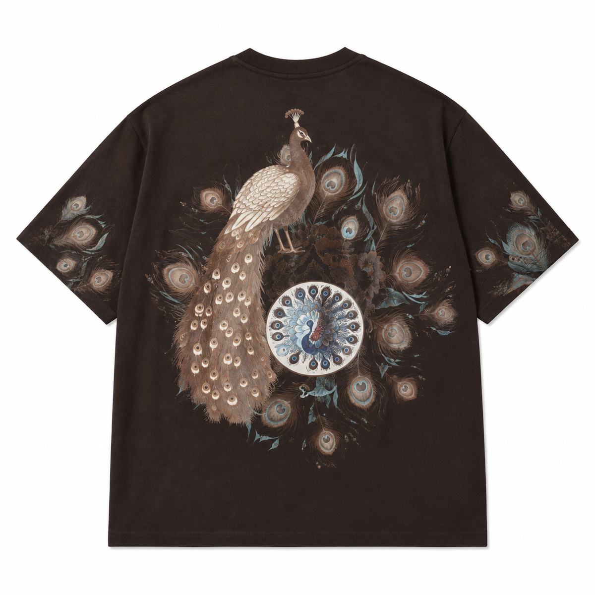 Pea-Clock Patchwork Design Oversize T-Shirt