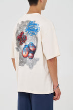Pottery Patchwork Design Oversize T-Shirt