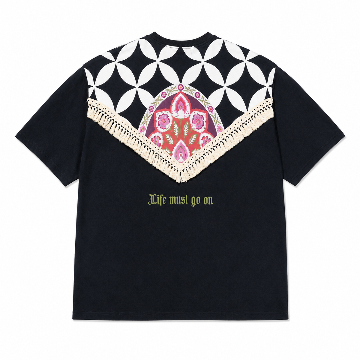 Bloom Patchwork Design Oversize T-Shirt