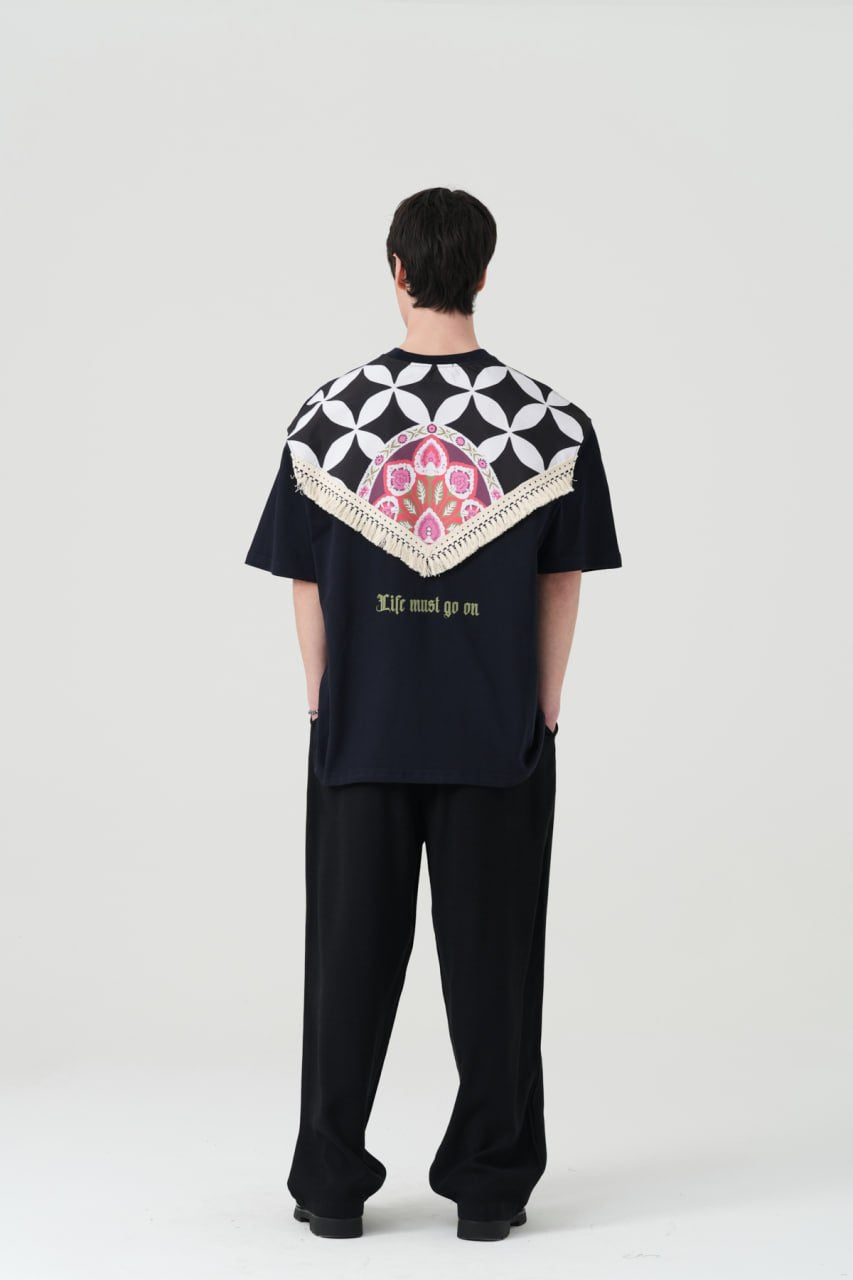 Bloom Patchwork Design Oversize T-Shirt