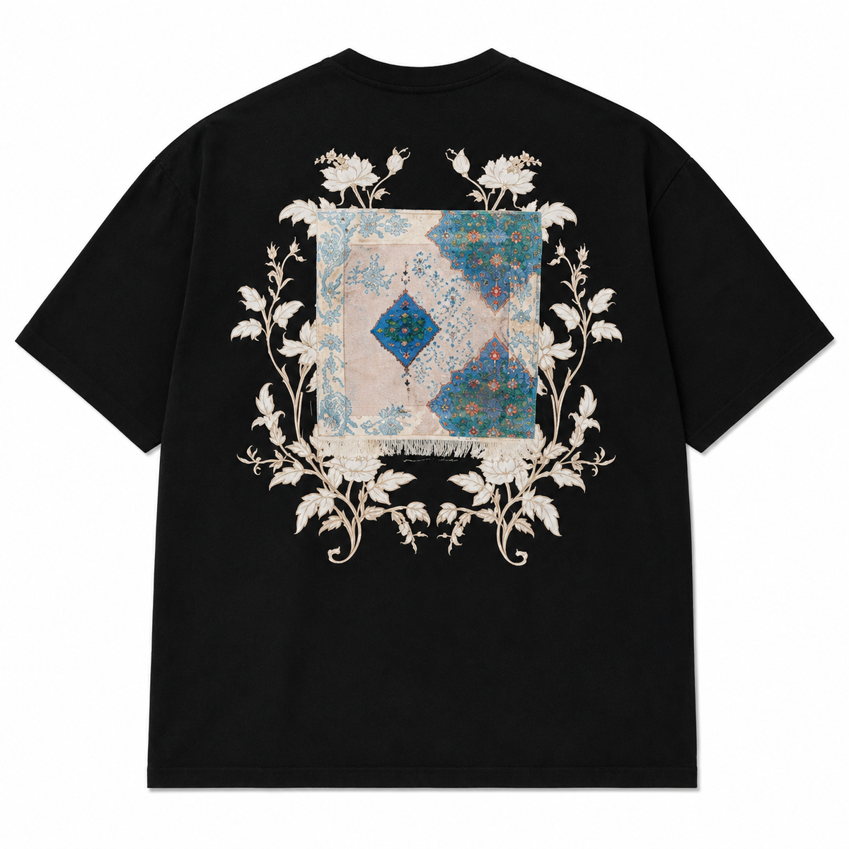 Marble Patchwork Design Oversize T-Shirt