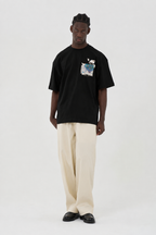 Marble Patchwork Design Oversize T-Shirt