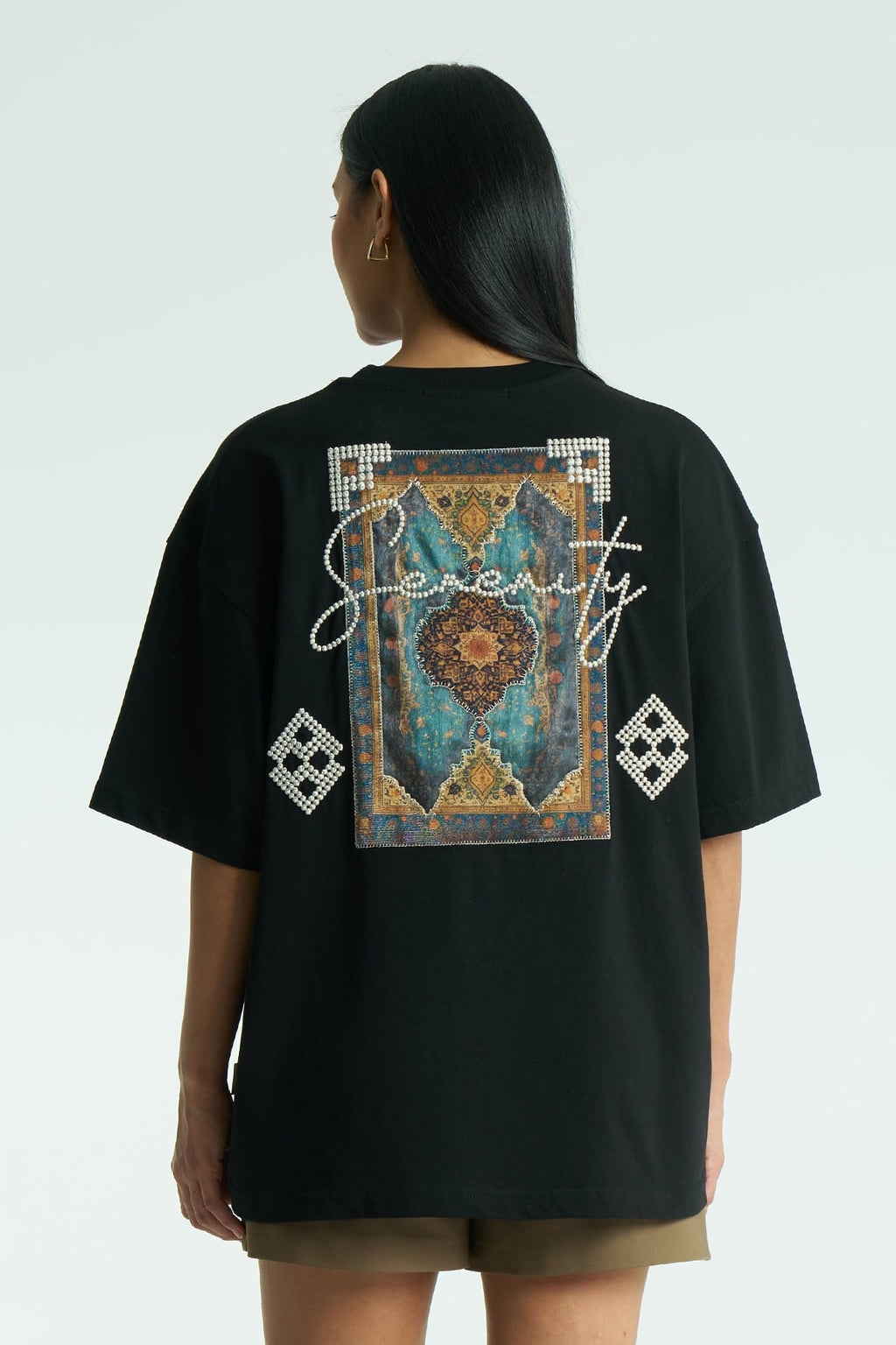 Medallion Patchwork Design Oversize T-Shirt
