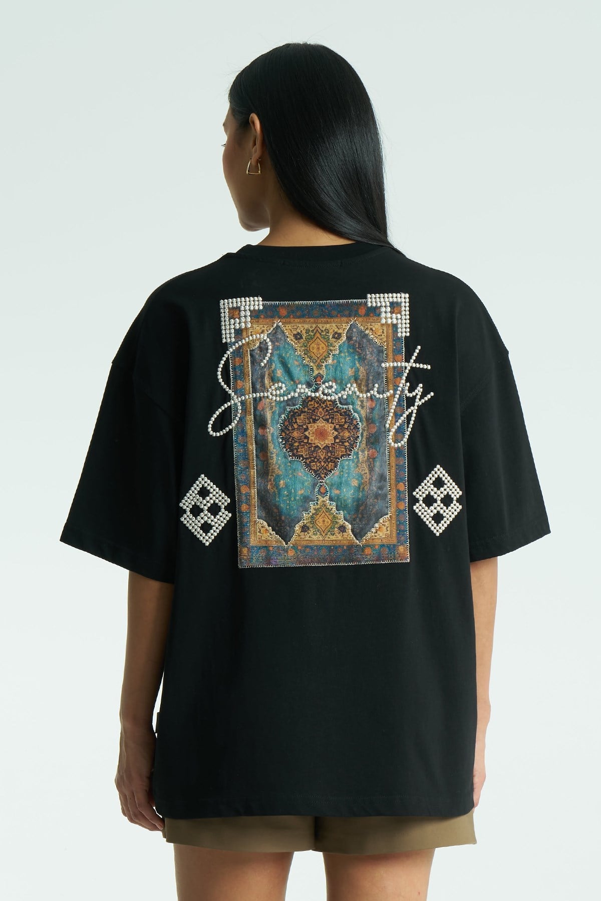 Medallion Patchwork Design Oversize T-Shirt