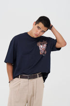 Tell a Story Patchwork Design Oversize T-Shirt