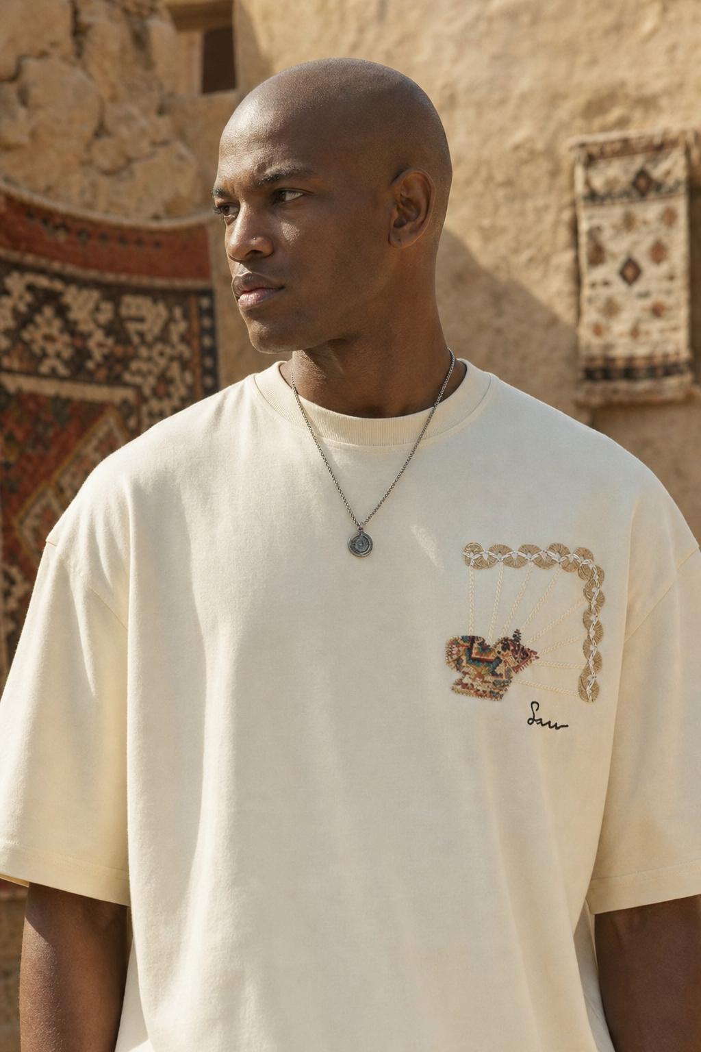 Heritage Patchwork Design Oversize T-Shirt