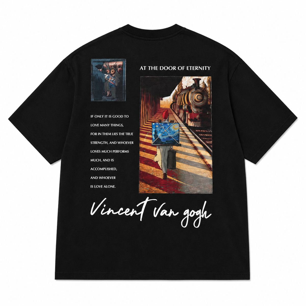 Gleis 9/3 Patchwork Design Oversize T-Shirt Schwarz