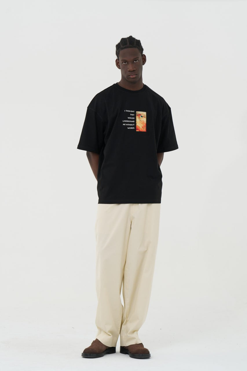 Gleis 9/3 Patchwork Design Oversize T-Shirt Schwarz