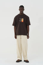 Gleis 9/3 Patchwork Design Oversize T-Shirt Braun