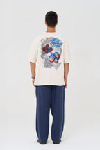 Pottery Patchwork Design Oversize T-Shirt