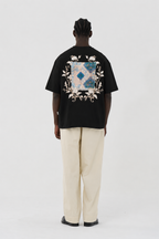 Marble Patchwork Design Oversize T-Shirt