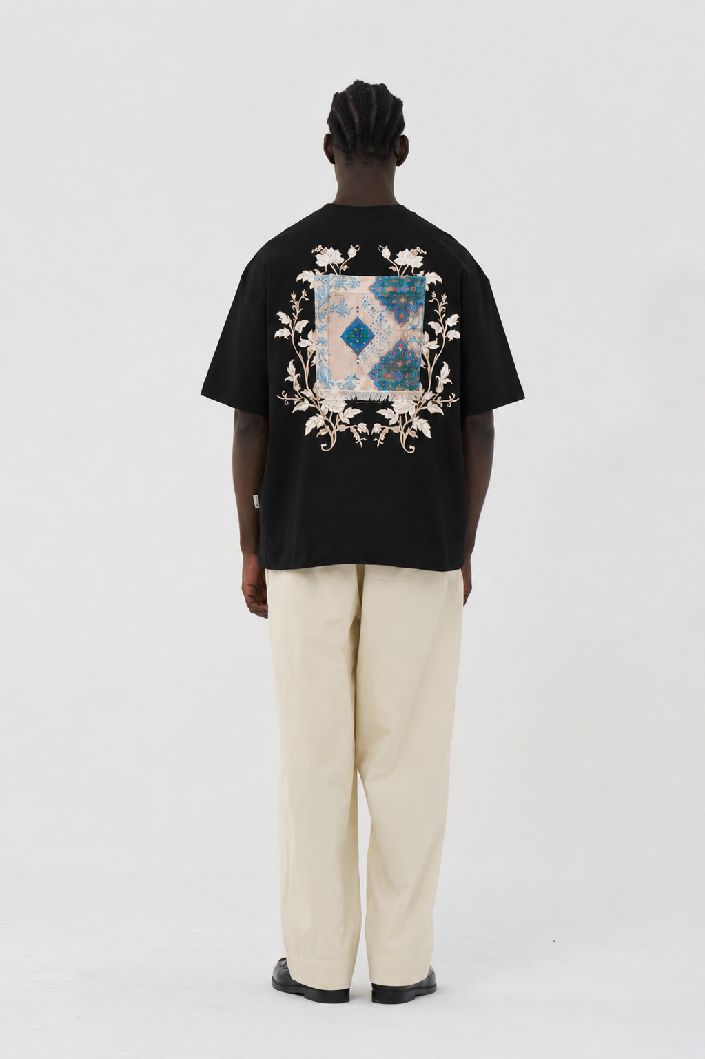 Marble Patchwork Design Oversize T-Shirt